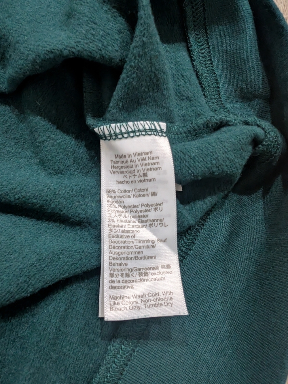 J. Crew Women's Ruffle Shoulder Sweatshirt in the color Academic Green - Picture 9 of 9